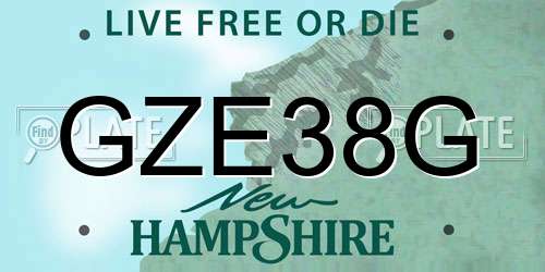 GZE38G New Hampshire License Plate