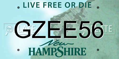 GZEE56 New Hampshire License Plate