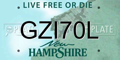 GZI70L New Hampshire License Plate