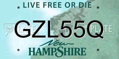 GZL55Q New Hampshire License Plate