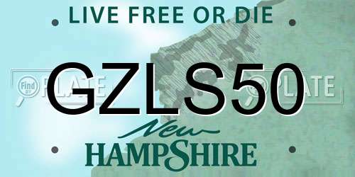 GZLS50 New Hampshire License Plate