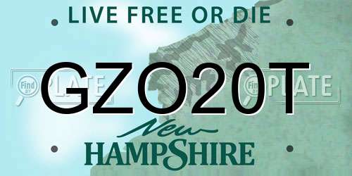 GZO20T New Hampshire License Plate