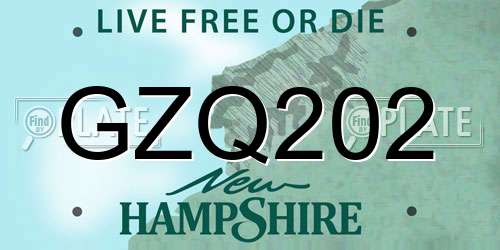 GZQ202 New Hampshire License Plate