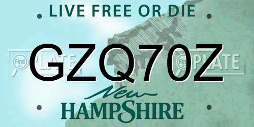 GZQ70Z New Hampshire License Plate
