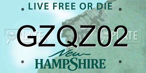 GZQZ02 New Hampshire License Plate