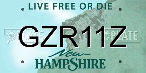 GZR11Z New Hampshire License Plate