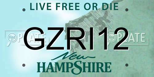 GZRI12 New Hampshire License Plate
