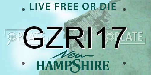 GZRI17 New Hampshire License Plate