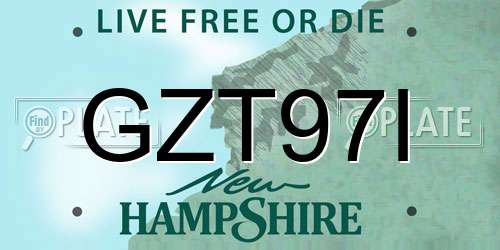 GZT97I New Hampshire License Plate