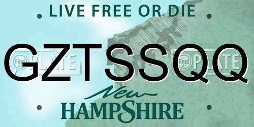 GZTSSQQ New Hampshire License Plate