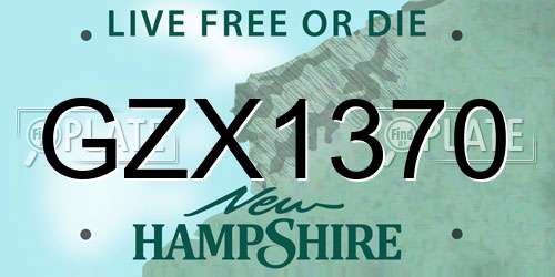 GZX1370 New Hampshire License Plate