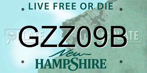 GZZ09B New Hampshire License Plate
