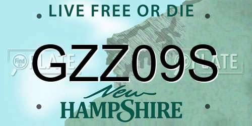 GZZ09S New Hampshire License Plate