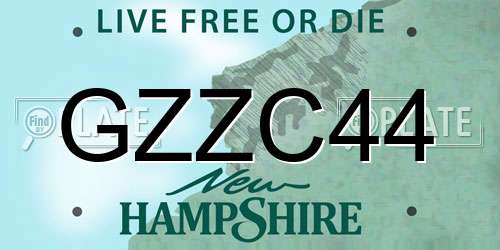 GZZC44 New Hampshire License Plate