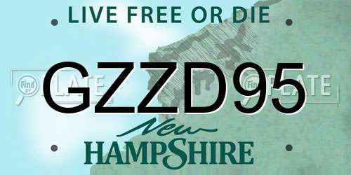 GZZD95 New Hampshire License Plate