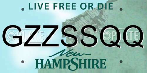 GZZSSQQ New Hampshire License Plate