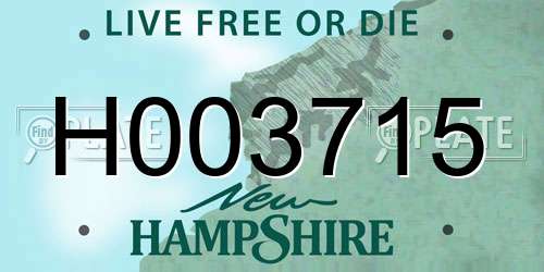 H003715 New Hampshire License Plate