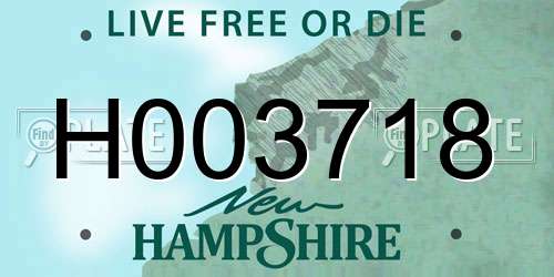 H003718 New Hampshire License Plate
