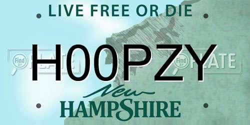 H00PZY New Hampshire License Plate