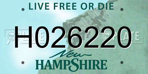 H026220 New Hampshire License Plate
