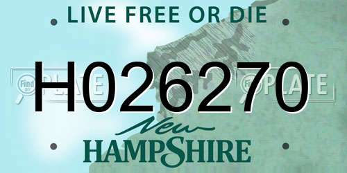 H026270 New Hampshire License Plate