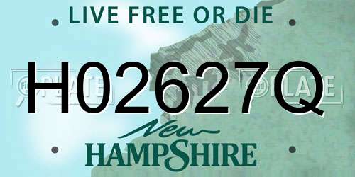 H02627Q New Hampshire License Plate