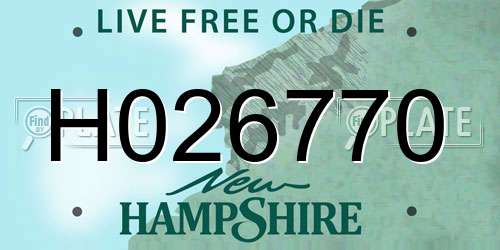 H026770 New Hampshire License Plate