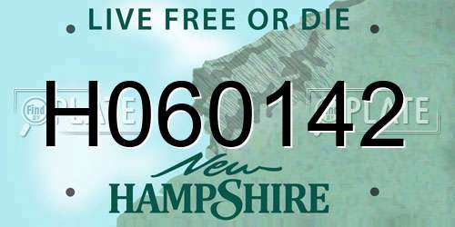 H060142 New Hampshire License Plate