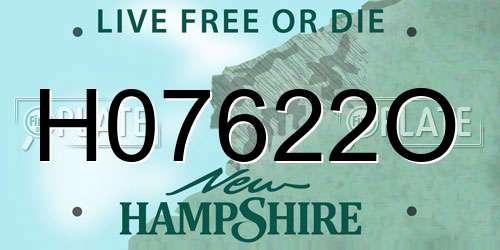 H07622O New Hampshire License Plate