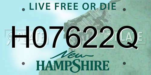 H07622Q New Hampshire License Plate
