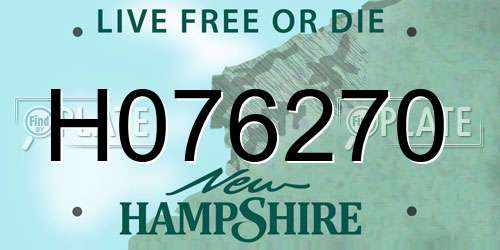 H076270 New Hampshire License Plate