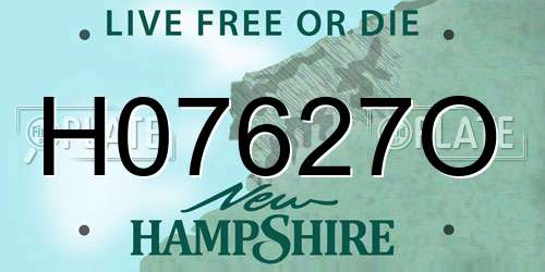 H07627O New Hampshire License Plate