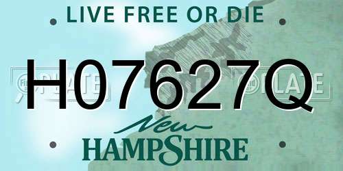 H07627Q New Hampshire License Plate