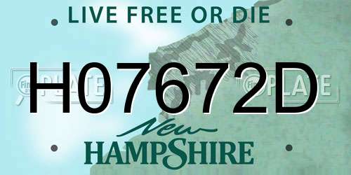 H07672D New Hampshire License Plate