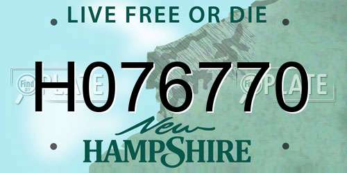 H076770 New Hampshire License Plate