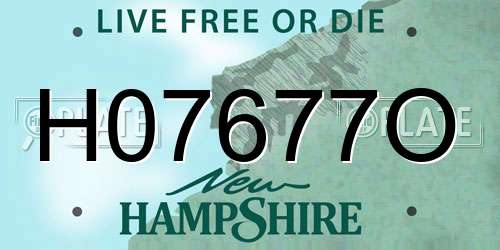H07677O New Hampshire License Plate