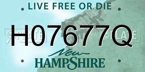 H07677Q New Hampshire License Plate
