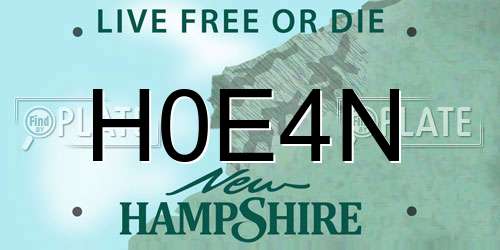 H0E4N New Hampshire License Plate