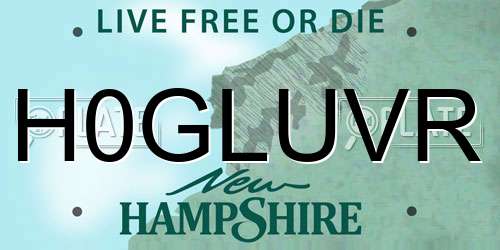 H0GLUVR New Hampshire License Plate