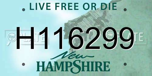 H116299 New Hampshire License Plate