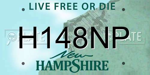 H148NP New Hampshire License Plate
