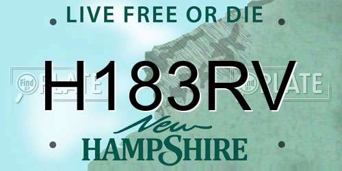 H183RV New Hampshire License Plate