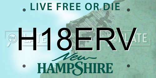 H18ERV New Hampshire License Plate