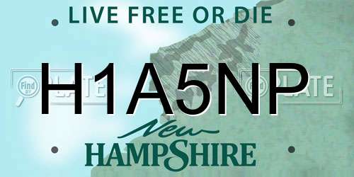 H1A5NP New Hampshire License Plate