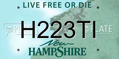 H223TI New Hampshire License Plate