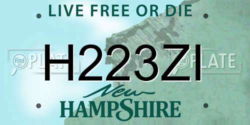 H223ZI New Hampshire License Plate