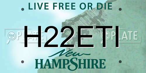 H22ETI New Hampshire License Plate