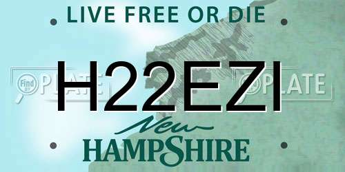 H22EZI New Hampshire License Plate