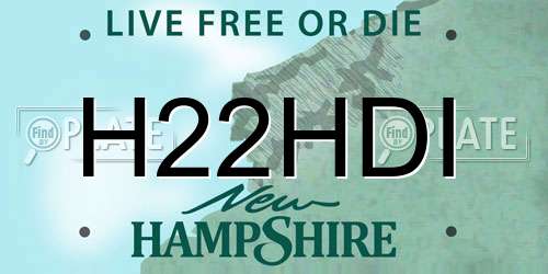 H22HDI New Hampshire License Plate