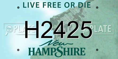 H2425 New Hampshire License Plate